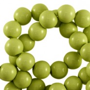 Acrylic beads 8mm round Shiny Light army green